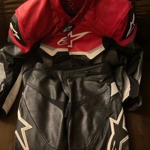 Alpinestars leather motorcycle jacket and pant